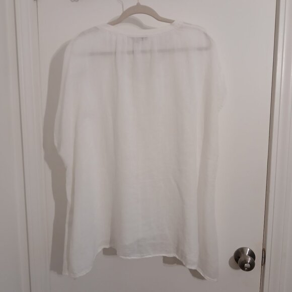 Flax XL 1X 2X Lagenlook Oversized Linen/Cotton Gauze Top Tunic Cap Sleeves - Picture 8 of 10